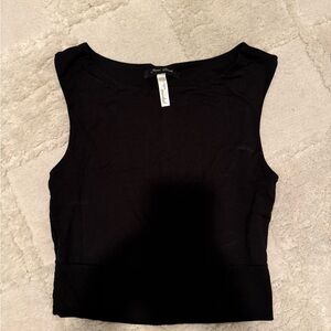 Final Touch Black Sleeveless Crop Top
